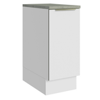 Balcão 35 x 60 cm 1 Porta (Com Tampo) Branco/Branco Veludo Lux Madesa