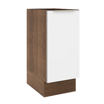 Balcão Madesa Lux 35 cm 1 Porta (Sem Tampo) Rustic/Branco Veludo