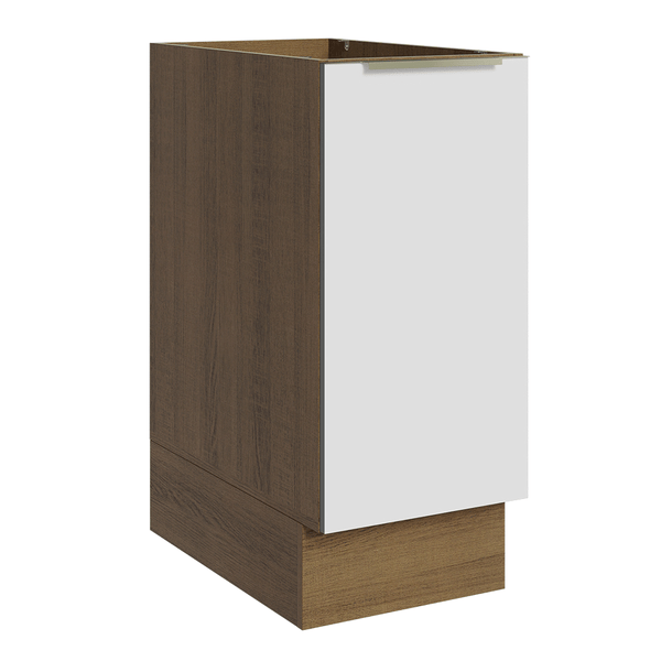 Balcão de Cozinha 35 x 60 cm 1 Porta (Sem Tampo) Rustic/Branco Veludo Lux Madesa