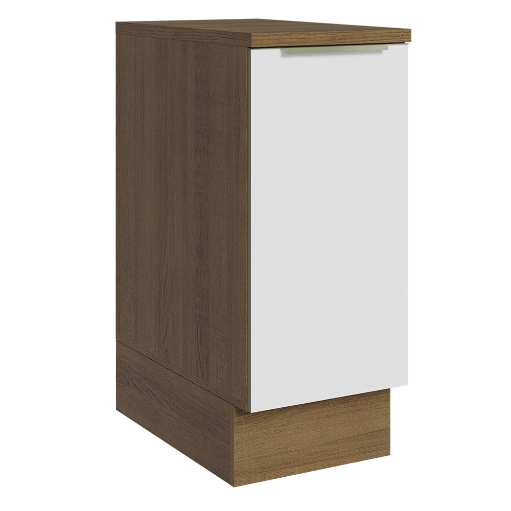 Balcão 35 x 60 cm 1 Porta (Com Tampo) Rustic/Branco Veludo Lux Madesa