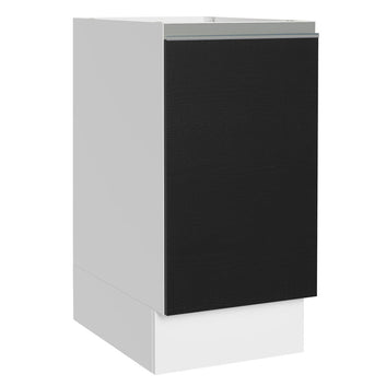Balcão Cozinha 40 x 60 cm 1 Porta (Sem Tampo) Branco/Preto Glamy Madesa