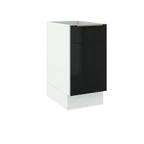 Balcão Madesa Lux 40 cm 1 Porta (Sem Tampo) Branco/Preto