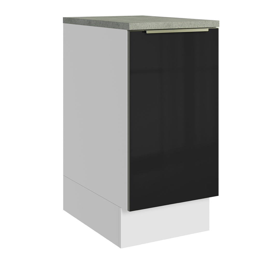 Balcão 40 x 60 cm 1 Porta (Com Tampo) Branco/Preto Lux Madesa
