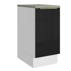 Balcão 40 x 60 cm 1 Porta (Com Tampo) Branco/Preto Lux Madesa
