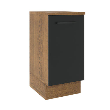Balcão Madesa Agata 40 x 60 cm 1 Porta (Com Tampo) Rustic/Preto