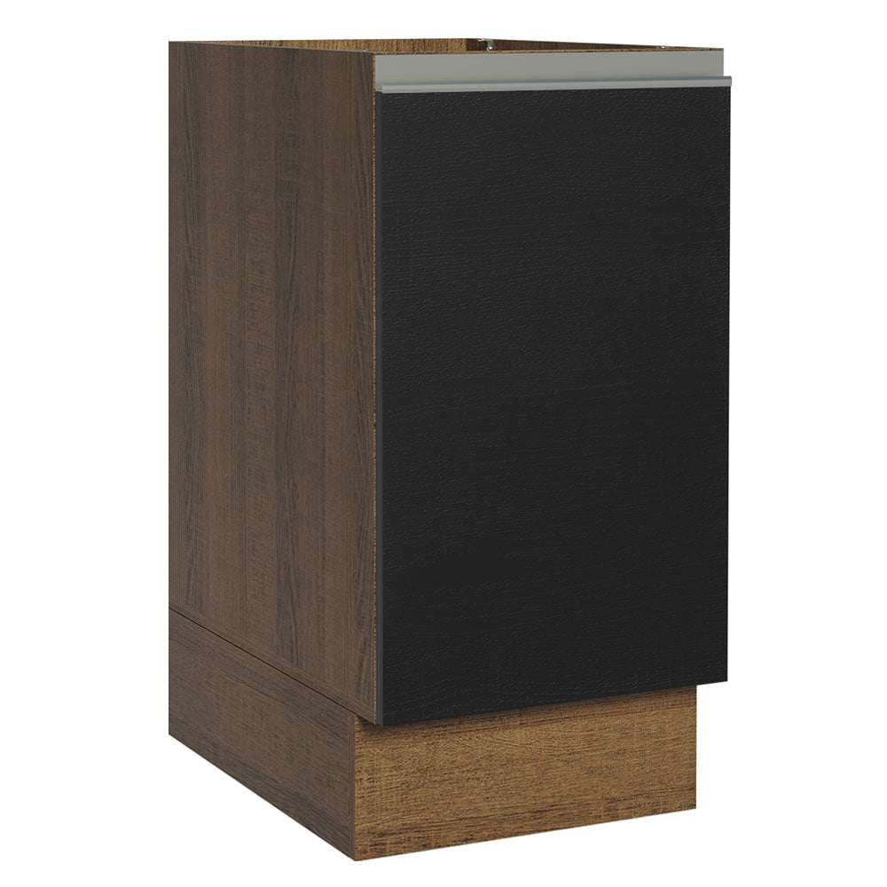 Balcão Cozinha 40 x 60 cm 1 Porta (Sem Tampo) Rustic/Preto Glamy Madesa