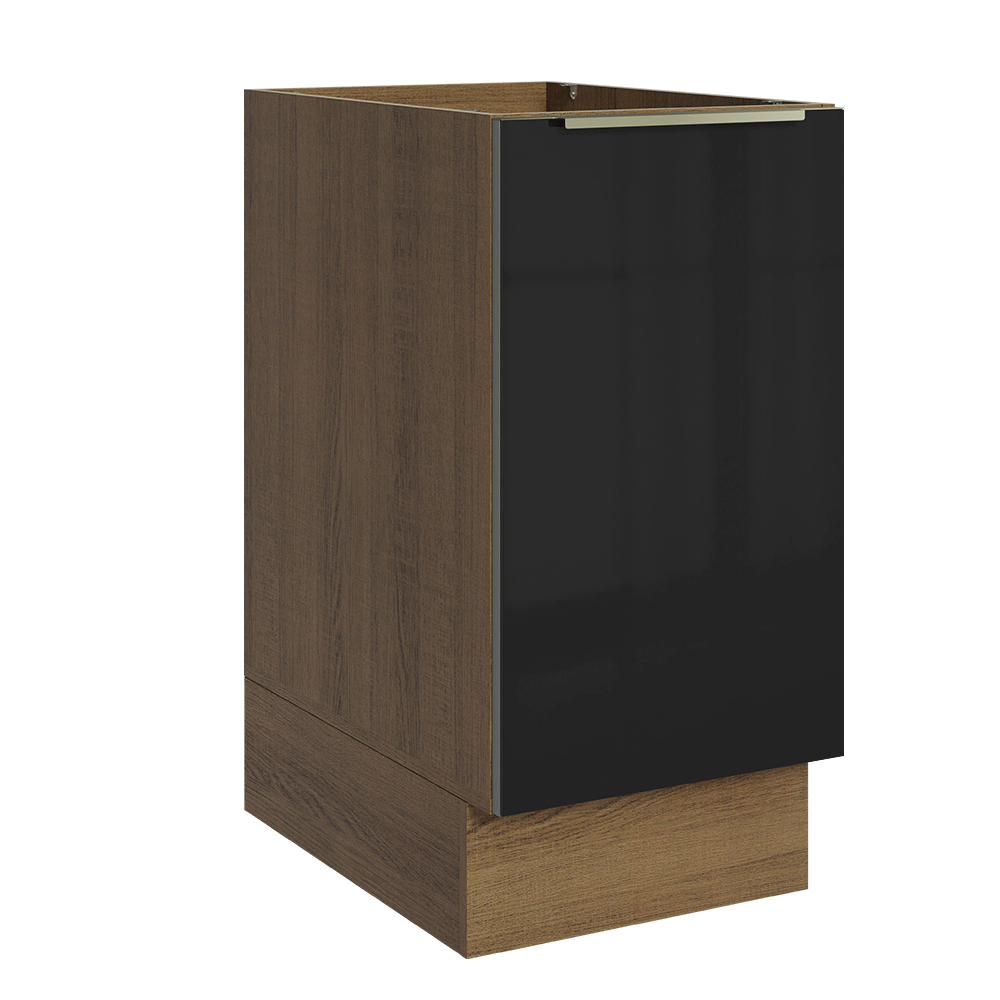 Balcão de Cozinha 40 x 60 cm 1 Porta (Sem Tampo) Rustic/Preto Lux Madesa