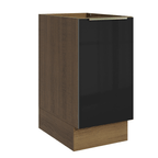 Balcão de Cozinha 40 x 60 cm 1 Porta (Sem Tampo) Rustic/Preto Lux Madesa
