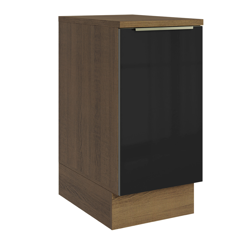 Balcão 40 x 60 cm 1 Porta (Com Tampo) Rustic/Preto Lux Madesa