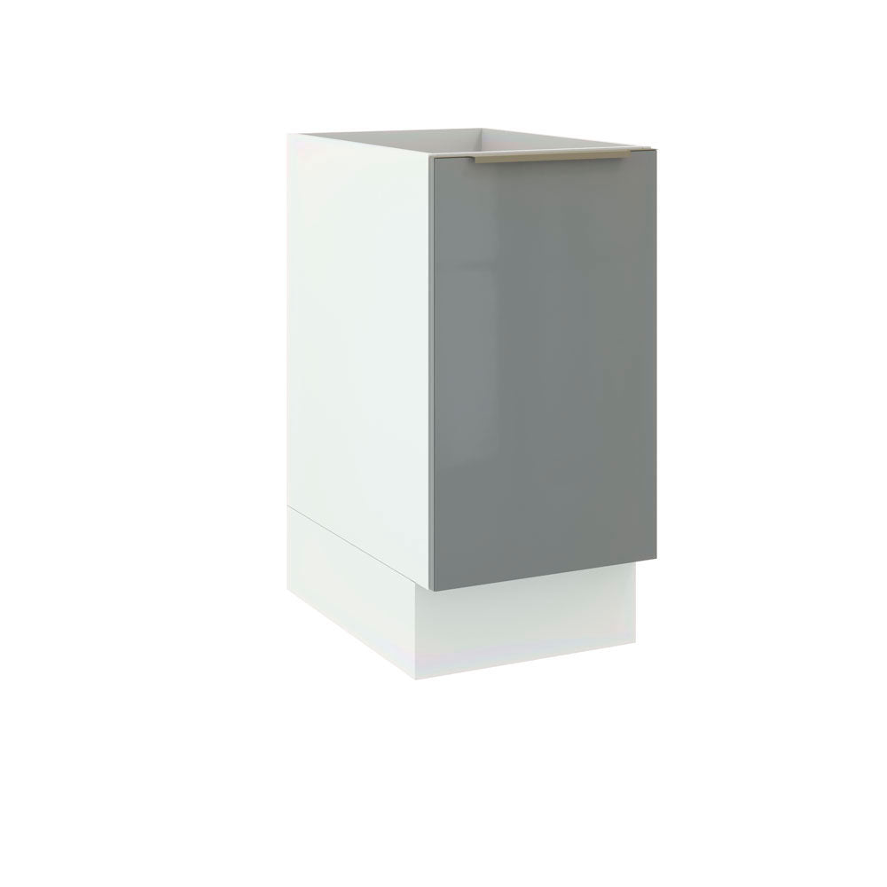 Balcão Madesa Lux 40 cm 1 Porta (Sem Tampo) Branco/Cinza