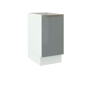 Balcão Madesa Lux 40 cm 1 Porta (Sem Tampo) Branco/Cinza