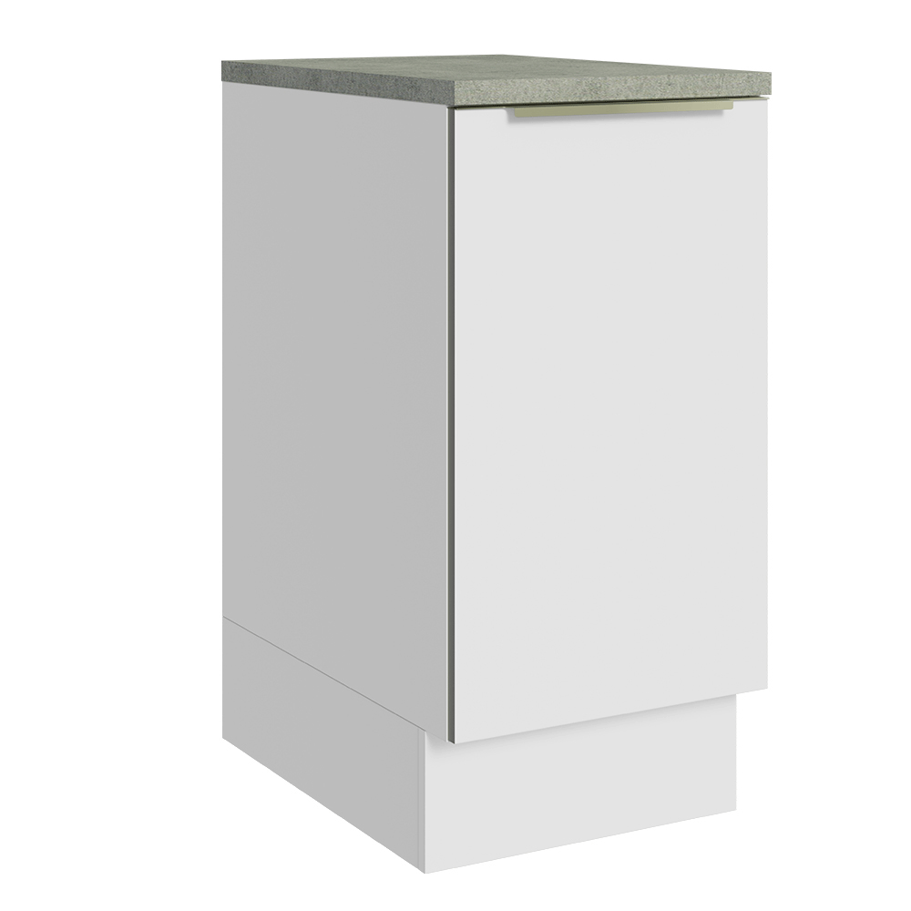 Balcão 40 x 60 cm 1 Porta (Com Tampo) Branco/Branco Veludo Lux Madesa