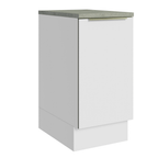 Balcão 40 x 60 cm 1 Porta (Com Tampo) Branco/Branco Veludo Lux Madesa