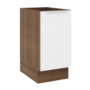 Balcão Madesa Lux 40 cm 1 Porta (Sem Tampo) Rustic/Branco Veludo