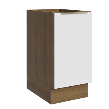 Balcão de Cozinha 40 x 60 cm 1 Porta (Sem Tampo) Rustic/Branco Veludo Lux Madesa