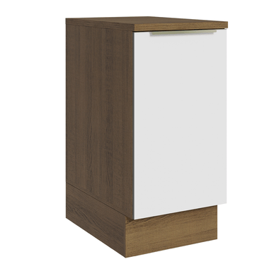 Balcão 40 x 60 cm 1 Porta (Com Tampo) Rustic/Branco Veludo Lux Madesa