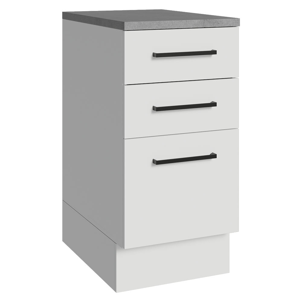 Balcão Madesa Agata 40 x 60 cm 3 Gavetas (Com Tampo) Branco