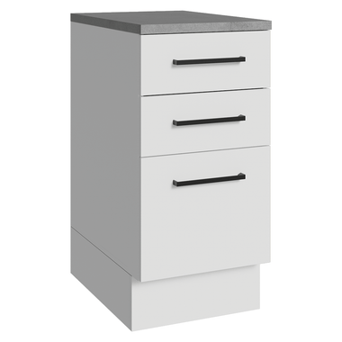 Balcão Madesa Agata 40 x 60 cm 3 Gavetas (Com Tampo) Branco