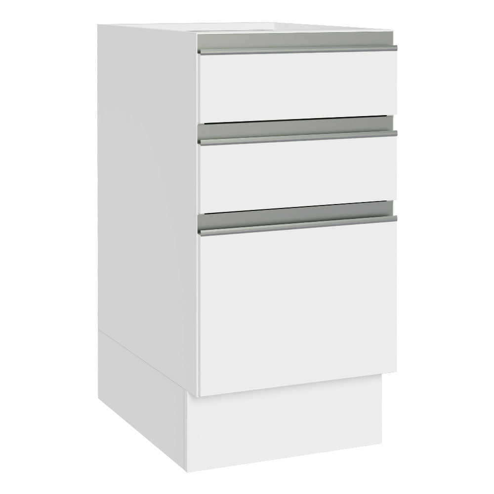 Balcão Cozinha 40 x 60 cm 3 Gavetas (Sem Tampo) Branco Glamy Madesa