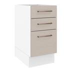 Balcão 40 x 60 cm 3 Gavetas (Sem Tampo) Branco/Crema Agata Madesa