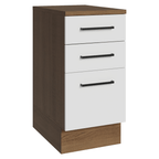 Balcão Madesa Agata 40 x 60 cm 3 Gavetas (Com Tampo) Rustic/Branco