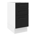 Balcão Madesa Agata 40 x 60 cm 3 Gavetas (Sem Tampo) Branco/Preto