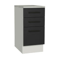 Balcão Madesa Agata 40 x 60 cm 3 Gavetas (Com Tampo) Branco/Preto
