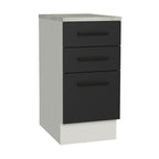 Balcão Madesa Agata 40 x 60 cm 3 Gavetas (Com Tampo) Branco/Preto