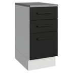 Balcão Madesa Agata 40 x 60 cm 3 Gavetas (Com Tampo) Branco/Preto