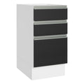 Balcão Cozinha 40 x 60 cm 3 Gavetas (Sem Tampo) Branco/Preto Glamy Madesa