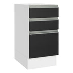 Balcão Cozinha 40 x 60 cm 3 Gavetas (Sem Tampo) Branco/Preto Glamy Madesa