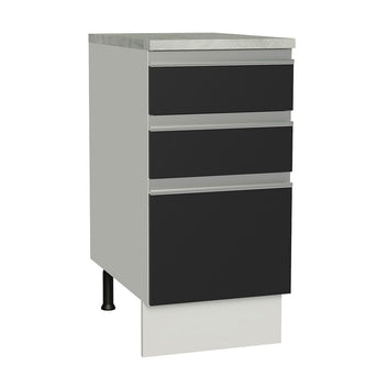 Balcão Madesa Glamy 40 x 60 cm 3 Gavetas (Com Tampo) Branco/Preto