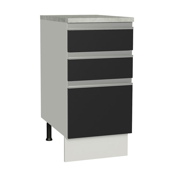 Balcão Madesa Glamy 40 x 60 cm 3 Gavetas (Com Tampo) Branco/Preto