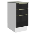 Balcão 40 x 60 cm 3 Gavetas (Com Tampo) Branco/Preto Lux Madesa