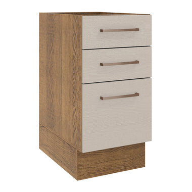 Balcão 40 x 60 cm 3 Gavetas (Sem Tampo) Rustic/Crema Agata Madesa