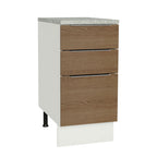 Balcão Madesa Stella 40 x 60 cm 3 Gavetas (Com Tampo) Branco/Rustic