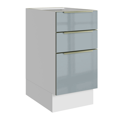 Balcão de Cozinha 40 x 60 cm 3 Gavetas (Sem Tampo) Branco/Cinza Lux Madesa