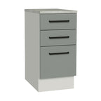 Balcão Madesa Agata 40 x 60 cm 3 Gavetas (Com Tampo) Branco/Cinza