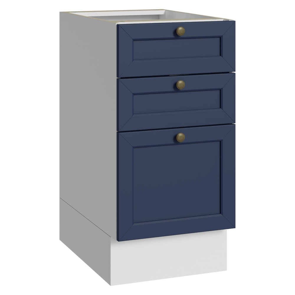 Balcão de Cozinha 40 x 60 cm 3 Gavetas (Sem Tampo) Branco/Azul Vik Madesa