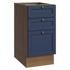 Balcão de Cozinha 40 x 60 cm 3 Gavetas (Sem Tampo) Rustic/Azul Vik Madesa