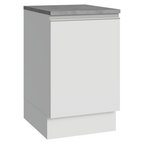 Balcão de Cozinha 50 x 60cm 1 Porta (Com Tampo) Branco Glamy Madesa