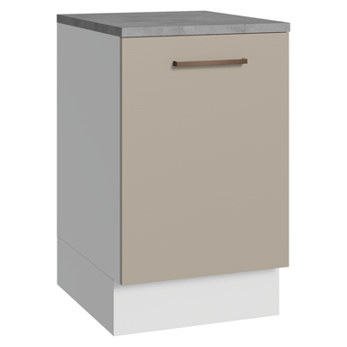 Balcão de Cozinha 50 x 60cm 1 Porta (Com Tampo) Branco/Crema Agata Madesa