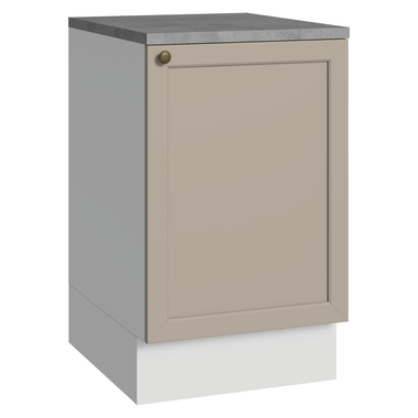 Balcão de Cozinha 50 x 60cm 1 Porta (Com Tampo) Branco/Crema Vik Madesa