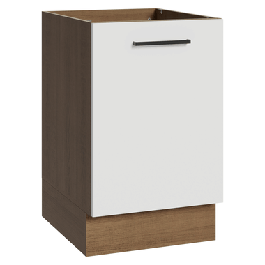 Balcão de Cozinha 50 x 60cm 1 Porta (Sem Tampo) Rustic/Branco Agata Madesa
