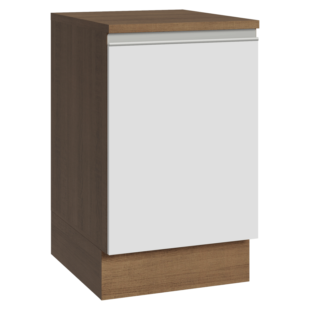 Balcão de Cozinha 50 x 60cm 1 Porta (Com Tampo) Rustic/Branco Glamy Madesa