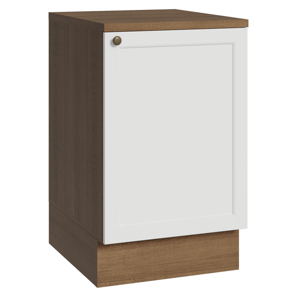 Balcão de Cozinha 50 x 60cm 1 Porta (Com Tampo) Rustic/Branco Vik Madesa