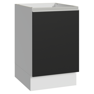 Balcão de Cozinha 50 x 60cm 1 Porta (Sem Tampo) Branco/Preto Glamy Madesa