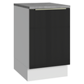 Balcão de Cozinha 50 x 60 cm 1 Porta (Com Tampo) Branco/Preto Lux Madesa