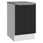Balcão de Cozinha 50 x 60 cm 1 Porta (Com Tampo) Branco/Preto Lux Madesa