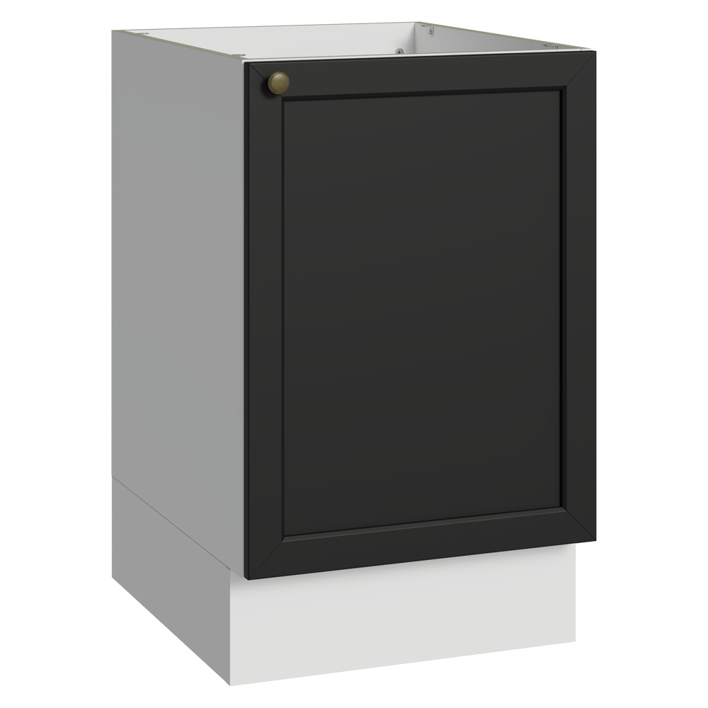 Balcão de Cozinha 50 x 60cm 1 Porta (Sem Tampo) Branco/Preto Vik Madesa